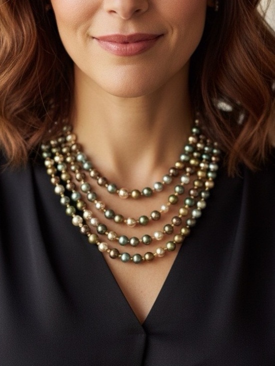 Japan Jewelry - Japan Multi-strand Faux Pearl Necklace